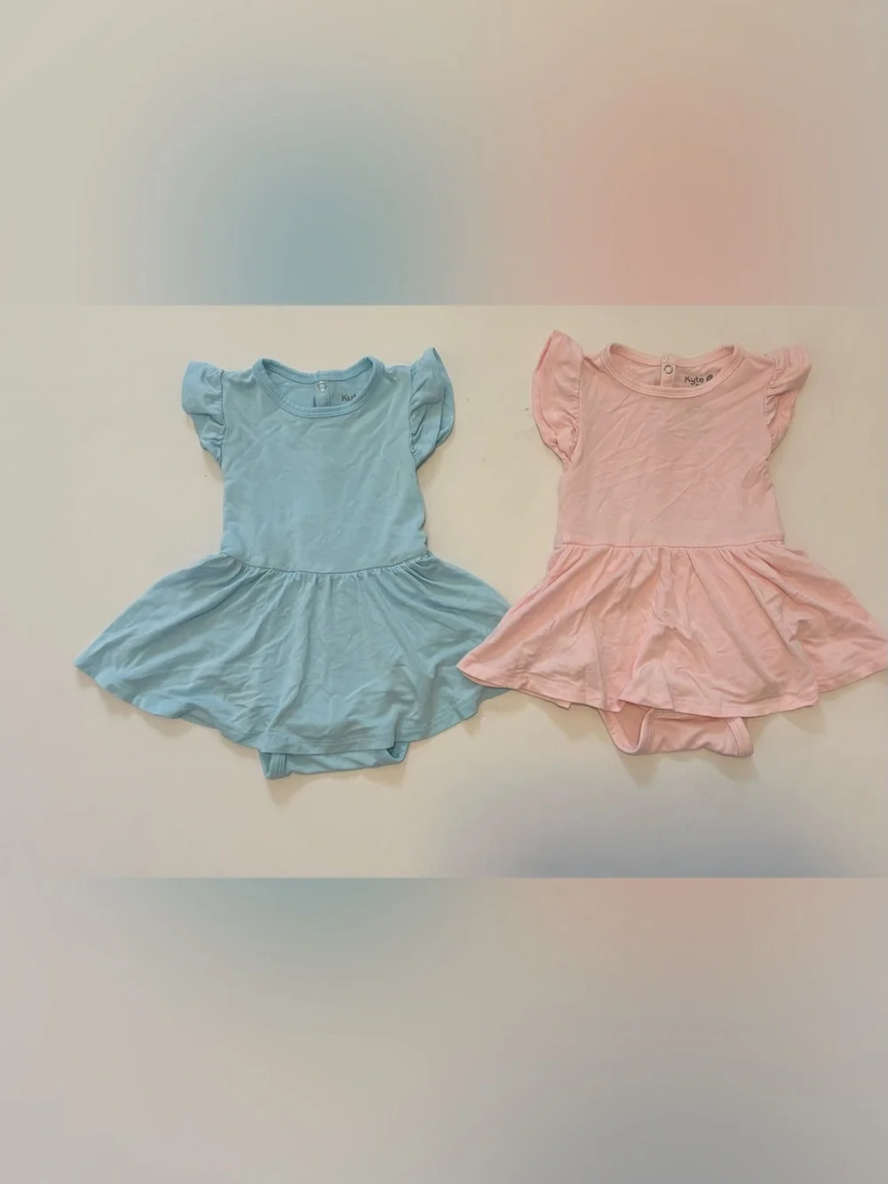 Kyte BABY Twirl Dress Bundle Sakura Pink & Powder Blue 3-6Months